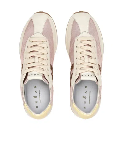 Hogan Athletic Suede And Technical Fabric Sneakers In White