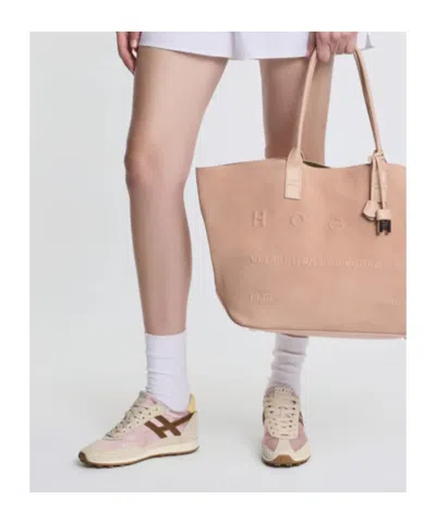 Hogan Athletic Suede And Technical Fabric Sneakers In White