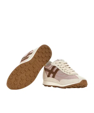 Hogan Athletic Suede And Technical Fabric Sneakers In White