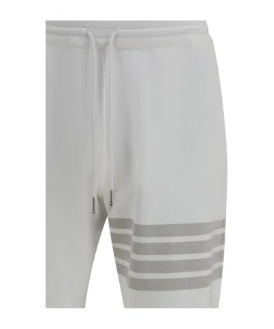 Thom Browne Solid Loopback Overdyed 4-bar Sweatpants In Gray