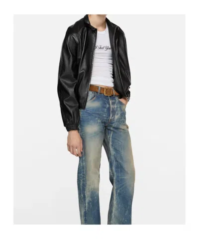 Acne Studios Full-zip Leather Jacket In Black