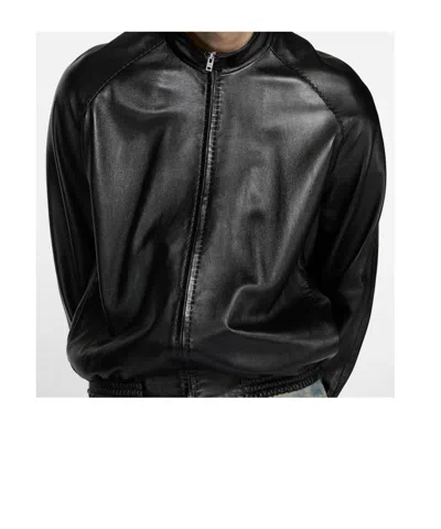 Acne Studios Full-zip Leather Jacket In Black
