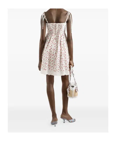 Dolce & Gabbana Lace-trimmed Floral-print Cotton-blend Poplin Bustier Mini Dress In Multi