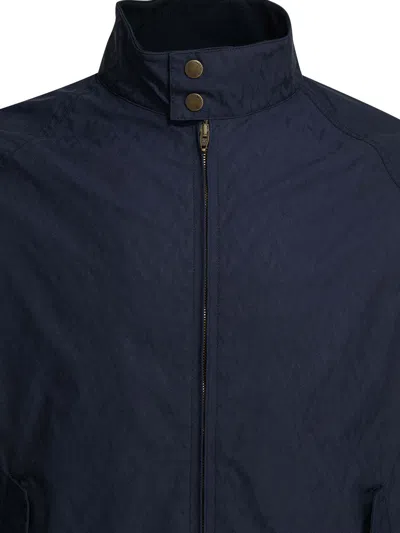 Valentino Zip-up Patterned Jacket In Blue
