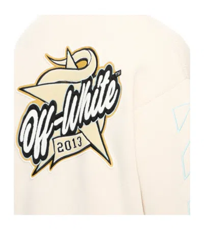 Off-white Star Logo Diagonal Varsity Knit Cardigan In Gray