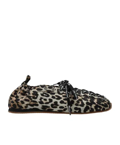 Ganni Ballet-inspired Lace-up Sandals With 0.7 Cm Heel In Black