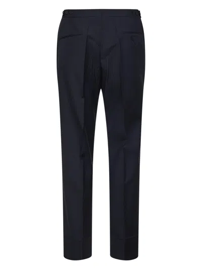 Prada Solid Color Casual Pants In Blue