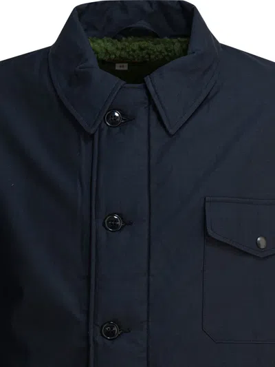 Buzz Rickson's Button Fastening Patch Pocket Jacket In Blue