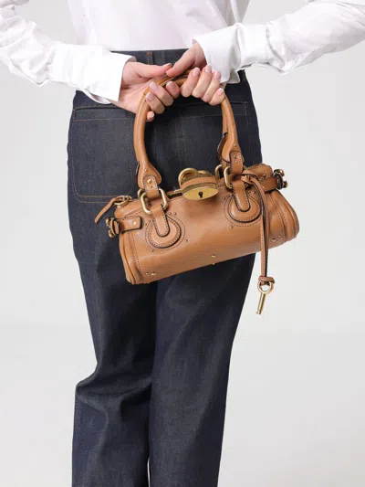 Chloé Paddington Brown Handbag With Two Top Handles And Padlock On The Front In Leather Woman In Brown