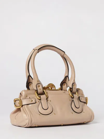 Chloé Paddington Pink Handbag With Two Top Handles And Padlock On The Front In Leather Woman In Neutral