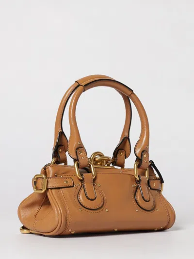Chloé Paddington Brown Handbag With Two Top Handles And Padlock On The Front In Leather Woman In Brown