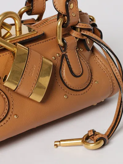 Chloé Paddington Brown Handbag With Two Top Handles And Padlock On The Front In Leather Woman In Brown