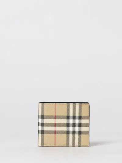 Burberry Check-pattern Bi-fold Wallet In Brown