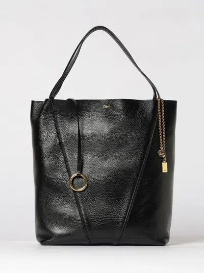 Chloé Borsa Shopping Spin Piccola In Pelle Nera Donna In Black