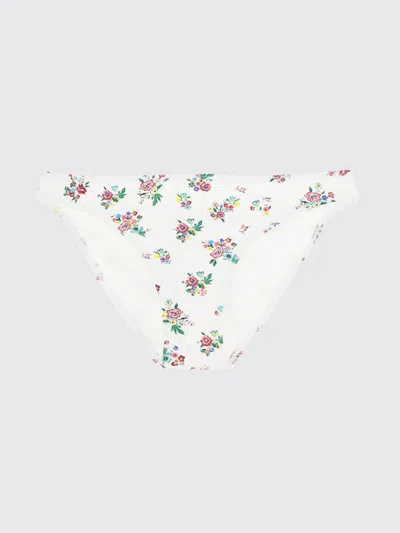 Tory Burch Printed Stretch Nylon Bikini Bottom In White