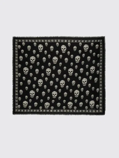 Alexander Mcqueen Foulard Style Skull Scarf 120 Cm X 104 Cm In Brown