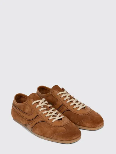 Dries Van Noten Women Beige Low-top Sneakers With Two-tone Lace-up In Suede Woman In Multi