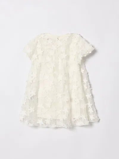 Balmain Kids Floral Laced Dress In White