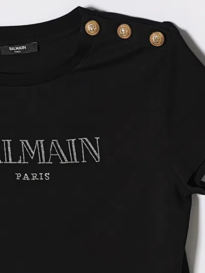 Balmain Button Print T-shirt In Black