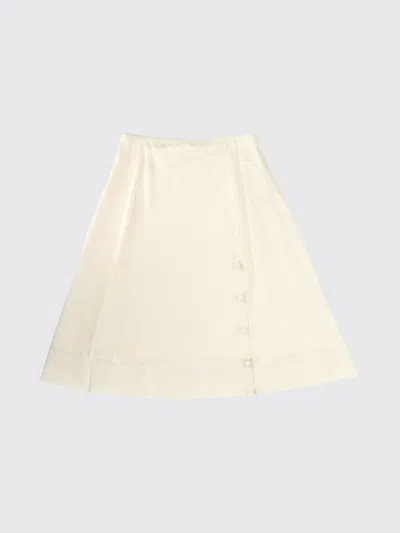 Jil Sander Beige Solid Flared Midi Skirt In Neutral