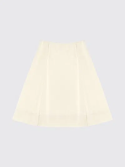 Jil Sander Beige Solid Flared Midi Skirt In Neutral