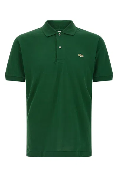 Lacoste Stretch Pique Short-sleeve Slim Fit Polo Shirt In Green