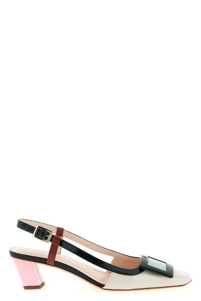 Roger Vivier 45mm Belle Vivier Patent Leather Lacquered Buckle Slingback Pumps In Multi