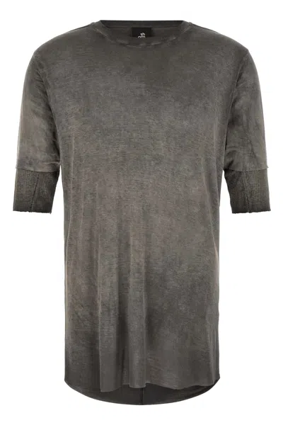 Thom Krom 940 Raw-cut Double-layer T-shirt In Gray