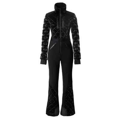Mackage Inga Belted Quilted Padded Down Ski Suit In Black