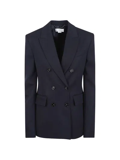 Stella Mccartney Slim Jacket Double Breasted Tailoring Lapel In Blue
