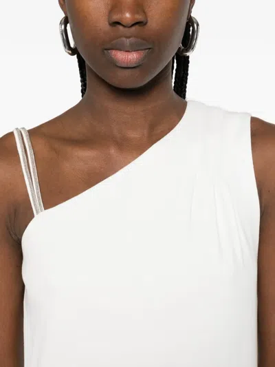 Panicale One-shoulder Asymmetric Dress In White