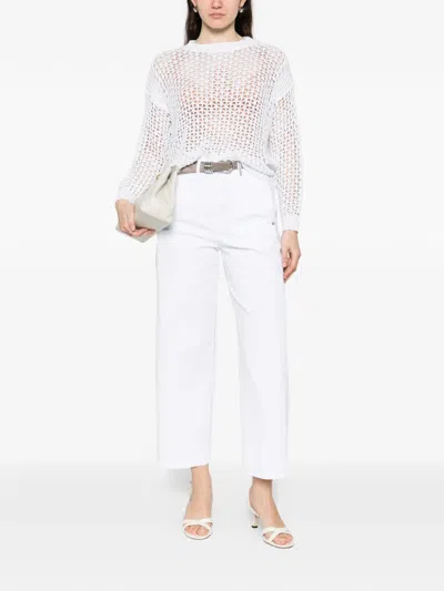 Panicale Open-knit Jumper In White