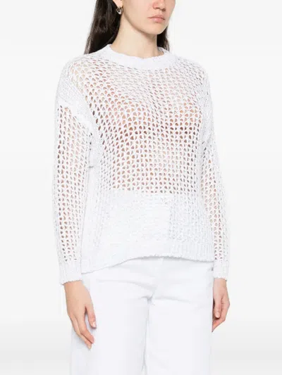 Panicale Open-knit Jumper In White