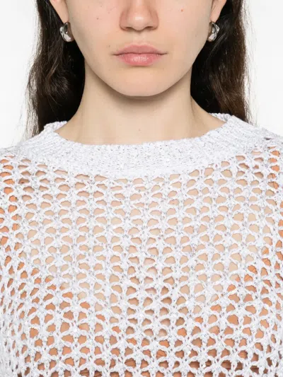 Panicale Open-knit Jumper In White