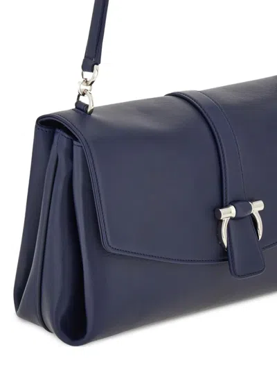 Ferragamo Front-flap Shoulder Bag In Blue