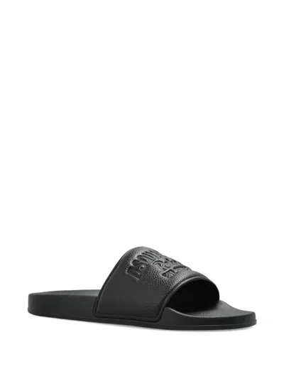 Dsquared2 Debossed Sliders In Black