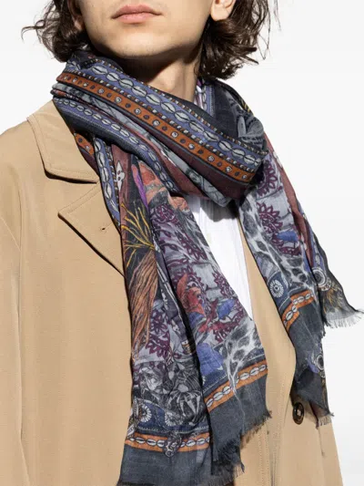 Etro Graphic-pattern Scarves In Multi