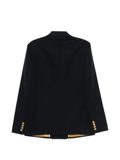 Valentino Double-breasted Wool Coat In Blue