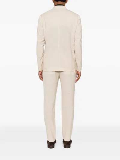 Eleventy Double-breasted Suit In Neutral