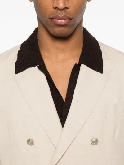 Eleventy Double-breasted Suit In Neutral