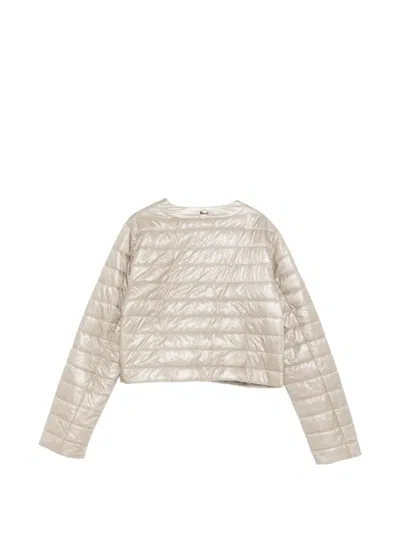 Herno Quilted Zip-up Jacket In Neutral