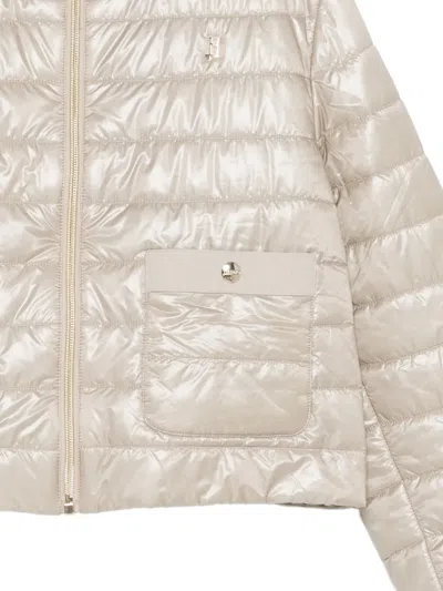 Herno Quilted Zip-up Jacket In Neutral
