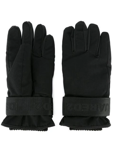 Shop Dsquared2 Ski Technical Gloves In Black