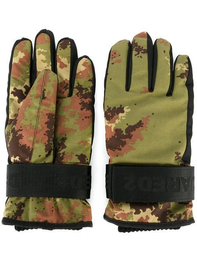 Shop Dsquared2 Ski Technical Gloves In Green