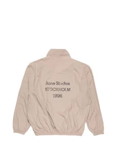 Acne Studios Logo Cotton Blouson Jacket In Brown