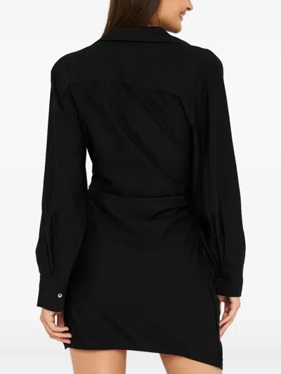 Jacquemus Pointed Collar V-neck Mini Dress In Multi