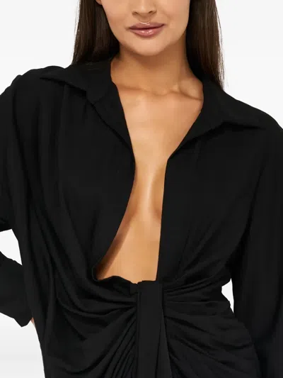 Jacquemus Pointed Collar V-neck Mini Dress In Multi