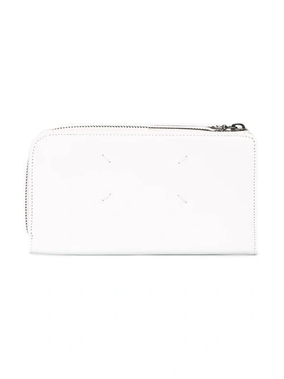 Shop Maison Margiela Classic Zip Around Wallet - White