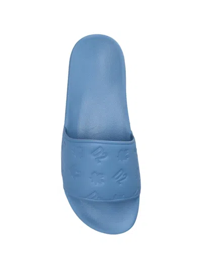 Dsquared2 Debossed Slides In Blue