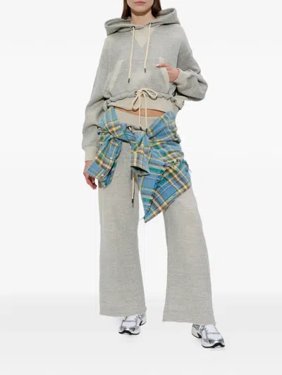 R13 Drawstring Panel Track Pants In Gray